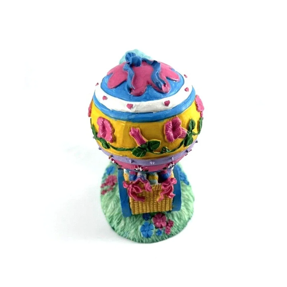 Clover Hill Julies Journey‎ Hand Painted Figurine Easter Bunny with Cart 5